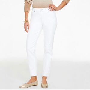 Talbots White Slim Ankle Jean Misses sz 16 Mid Rise Denim Ankle Length